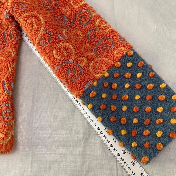 Stunning TLB Design cardigan Jacket Orange grey Blue popcorn Textured Size Large - Picture 9 of 12